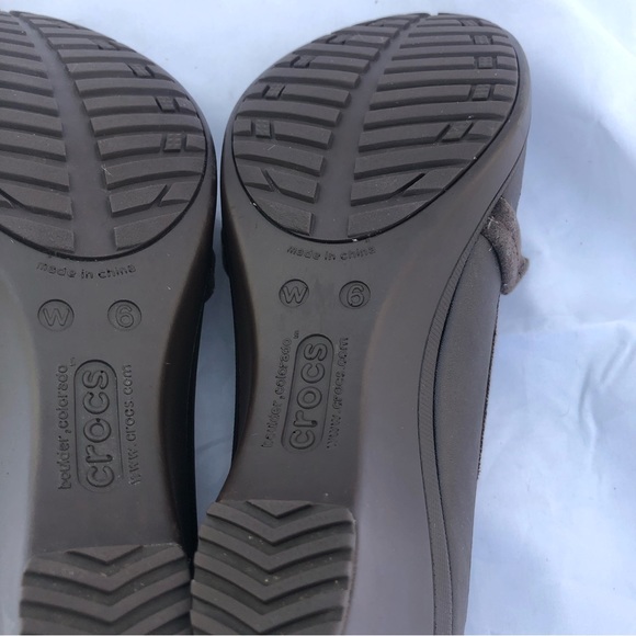Crocs Brown Wedge sz 6W - Picture 11 of 13
